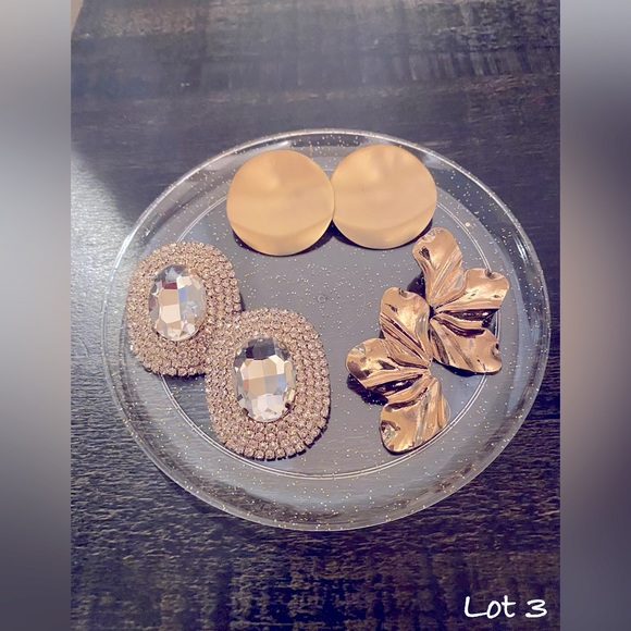 Jewelry - Gold Large Stud Earrings, Set of 3
